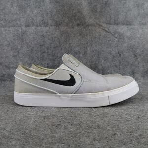 Nike Shoes Mens 7.5 Slip On Sneakers Stefan Janoski SB Canvas Skate Casual Grey